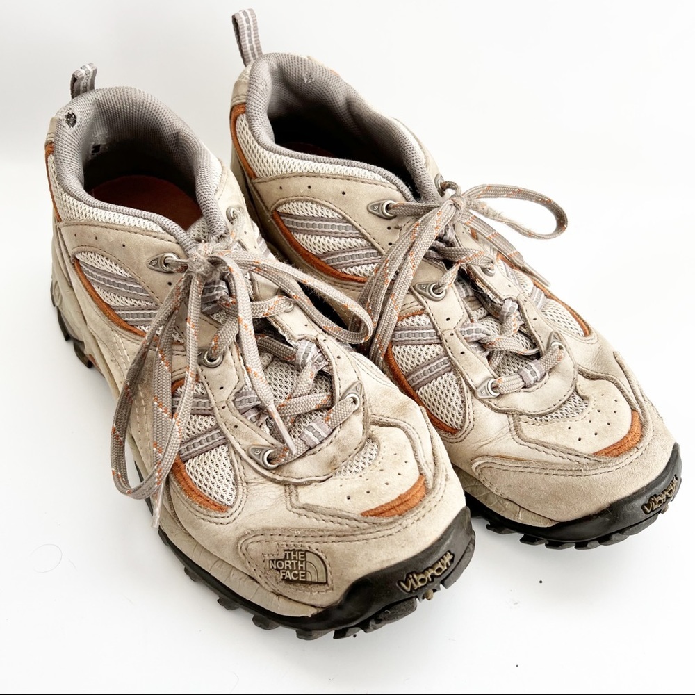 The North Face Tan Leather Hiking Shoes Vibram size 7.5 - Picture 2 of 10